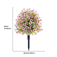 Garvee Fiori Artificiali Set da 2 Pezzi con Picchetti per Giardino e Terrazza, Rosa, Resistenti ai Raggi UV, Realistici, Facili da Curare