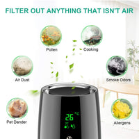 Purificatore d'aria da tavolo Garvee con filtro HEPA, portatile, compatto, nero, per piccole aree, silenzioso, leggero