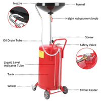 Garvee, vaschetta di raccolta dell'olio da 20 galloni con regolazione dell'altezza, pneumatica, robusta, con ruota per ufficio e garage