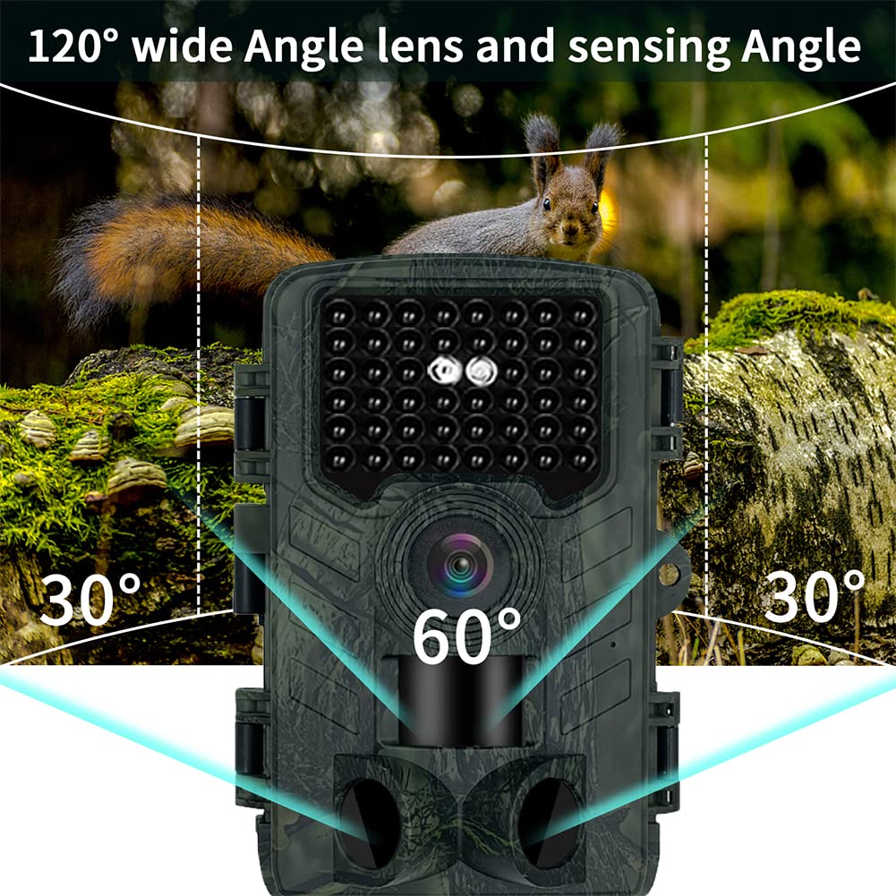 Garvee Fotocamera WiFi 48MP 2.7K Impermeabile IP66 Sensore 120° Grandangolare Per Sorveglianza Fauna Selvatica Senza Scheda