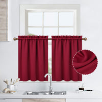 Tende oscuranti natalizie Garvee, corte 24 pollici, oscuranti, rosso vino, per finestre piccole, bagno, cucina, camera da letto