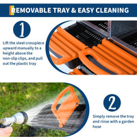 Nido per polli Garvee a 2 piani con 6 scomparti, in metallo, tetto impermeabile, pavimento antiscivolo, arrotolabile per pollaio