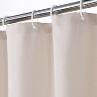 Tenda da doccia Garvee, 100% lino, poliestere, impermeabile, tessuto pesante, ganci rustici, beige, 48"x72" (112x182 cm), hotel di lusso