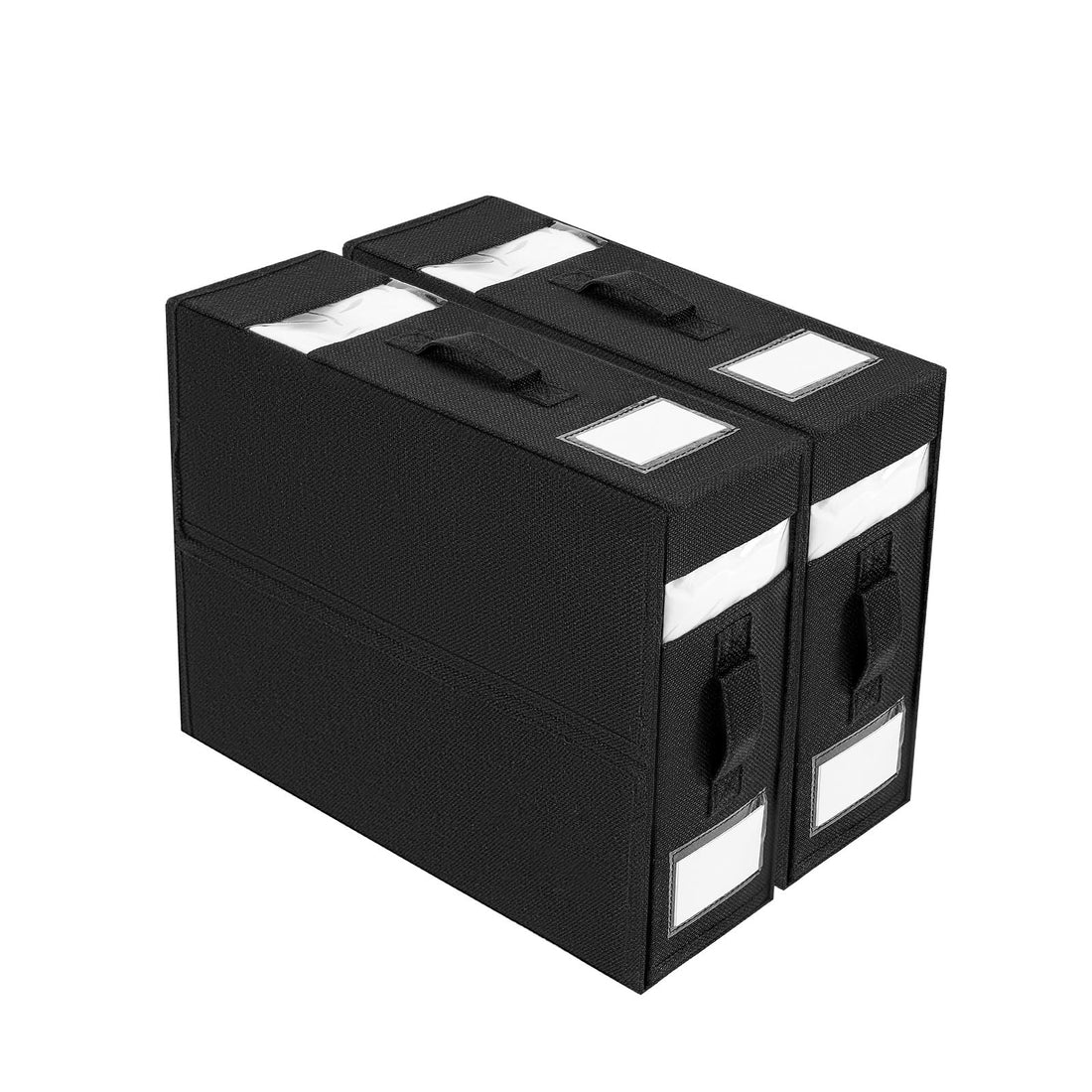 Borse portaoggetti Garvee per biancheria da letto e vestiti, organizer per cassetti sottoletto con finestra trasparente ed etichetta, color lino, flessibili e spaziose