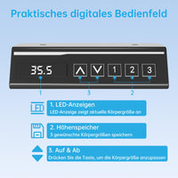 Scrivania elettrica regolabile in altezza Garvee con comando manuale con memoria per ufficio, 120x60 cm, bianco