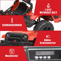 Garvee 12V Kids Electric Off-Road Car Rossa con Telecomando e Bluetooth – SUV Robusto per Bambini e Bambine dai 3 Anni in su