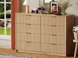 Garvee Cassettiera Camera da Letto Fluted 8 Cassetti Ampii Legno Robusto Silenzioso per Camera e Armadio Design Fluted - Legno Naturale