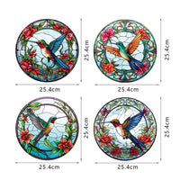 Garvee Pellicola per Finestre in Vetro Colorato con Colibrì Anti-Collisione per Porte e Finestre Casa 25.4x25.4cm