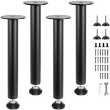 Gambe per scrivania Garvee, set da 4 pezzi, in acciaio rinforzato, 70-90 cm: gambe robuste per tavoli fai da te, progetti di ristrutturazione della casa, elevata stabilità e facile montaggio. - Nero