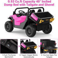 Auto elettrica GARVEE a 2 posti con telecomando 2.4G, auto elettrica da 24 V, auto elettrica 4x4 per bambini con telecomando, auto elettrica con musica e luci, 3 velocità per bambini dai 3 anni in su