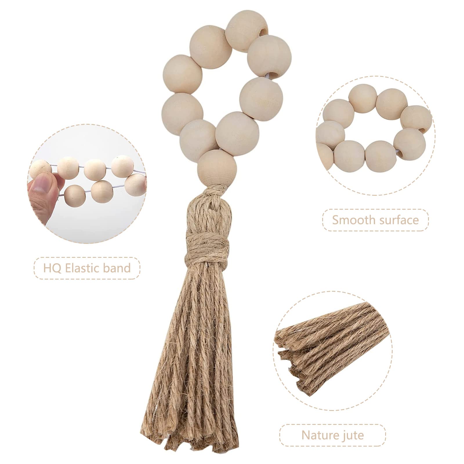 Garvee Rond De Serviette De Table Holz Mit Pompons Natürlich Jute Für Hochzeit & Festive Occasions 12stück Set