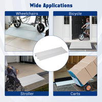 Rampa di soglia in alluminio Garvee, 2 pezzi – 34" L x 11,6" W x 2,3" H, capacità di carico di 700 libbre, per sedie a rotelle, scooter e bici elettriche