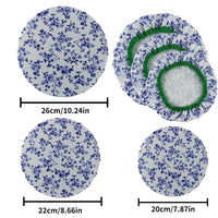 Garvee Set di 3 copriciotole in tessuto riutilizzabili, elastici, in cotone, con fantasie colorate, per cucina e picnic