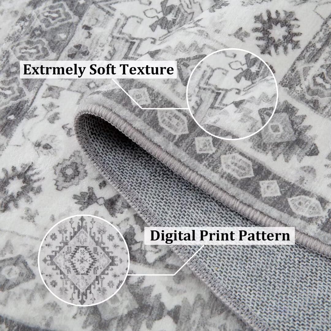 Garvee Vintage Läufer Teppich Orientalisches Design Kurzflor Pflegeleicht Waschbar Rutschfest Für Wohnzimmer Schlafzimmer Flur Küche