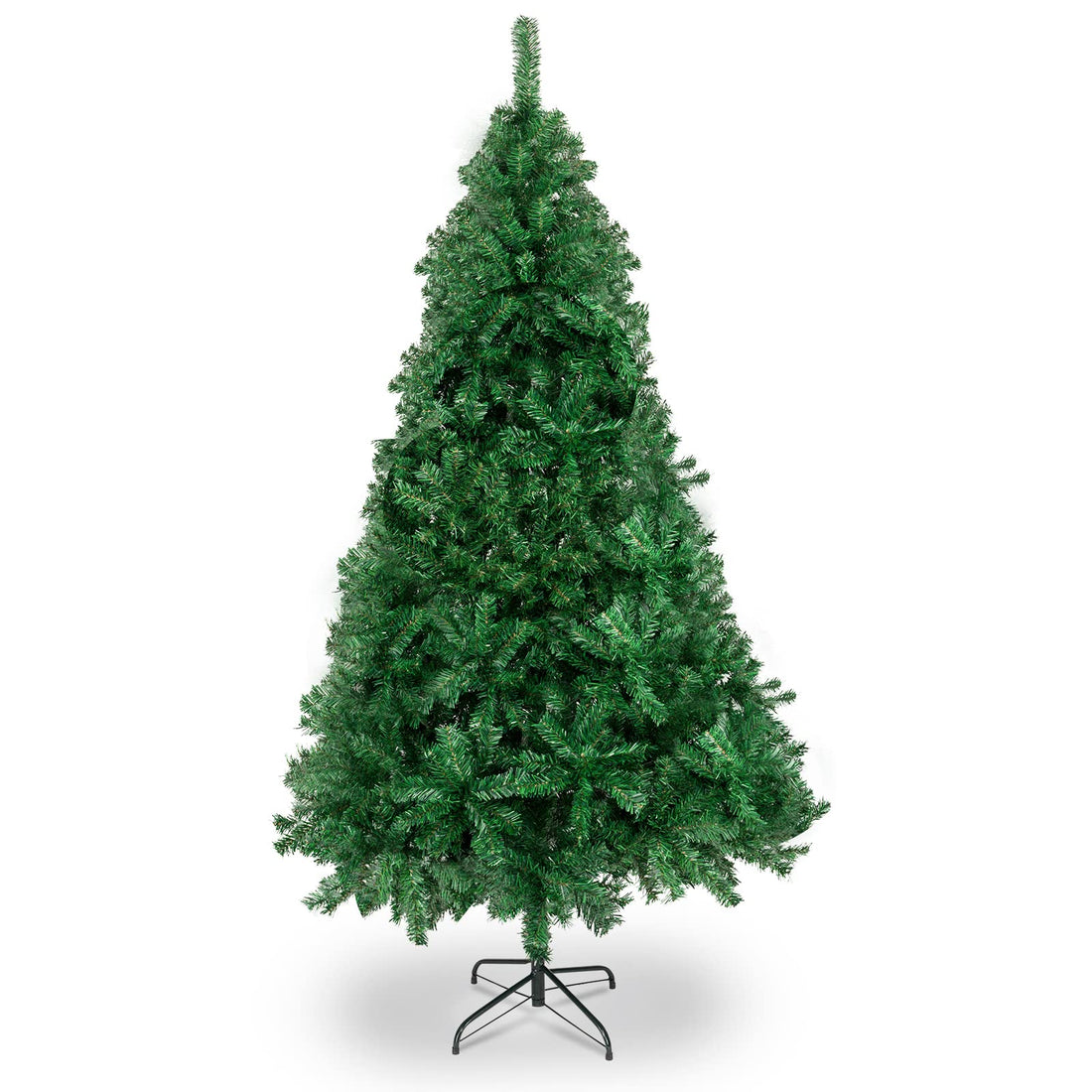 Albero di Natale artificiale Garvee da 150 cm con supporto in metallo per uso interno ed esterno, rami fitti e realistici, bianco