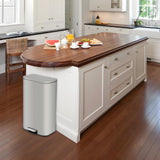 Garvee Cestino Per Rifiuti Da Cucina 30 L Acciaio Inox Anti-Impronta Con Pedale E Secchio Interno Rimovibile Rettangolare Argento Per Casa E Ufficio - Silver