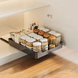 Ripiano estraibile Garvee Cabinet Organizer 40x43 cm, ammortizzatore a chiusura ammortizzata, acciaio rechner, antigrafcio, montaggio senza attrezzi, cucina e dispensa, nero - Nero