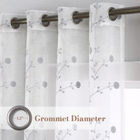 Garvee Klassische Transparente Vorhangpaneele Mit Geometrischem Muster Für Wohnzimmer Und Schlafzimmer, 132x228 cm, Grau