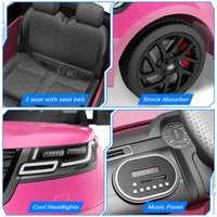 Garvee Kids Electric Car Land Rover 12V – Con telecomando, musica, illuminazione a LED rosa, per bambini e bambine dai 3 anni in su, da usare in giardino, al parco o in cortile.