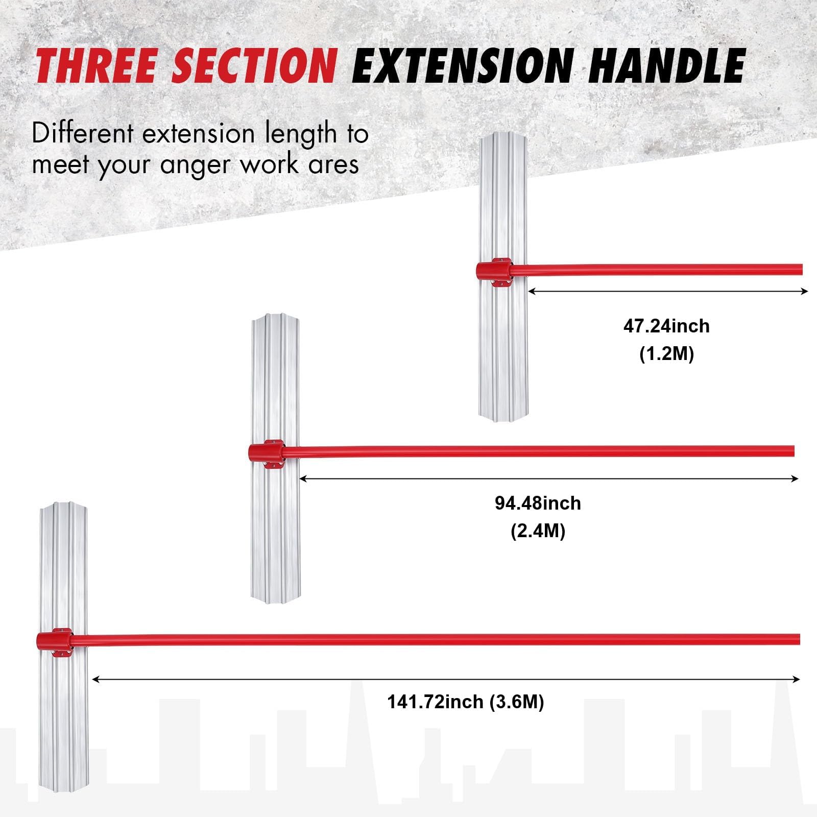 Frattazzatrice Calcestruzzo Garvee 48x8" Lama Magnesio - Regolabile per Festa del Papà, Ideale per Costruttori
