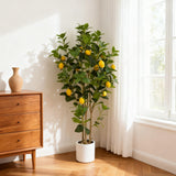 Garvee Albero di Limone Artificiale 152 cm Realistico in Vaso Marrone con Foglie in Seta per Soggiorno e Ufficio - White