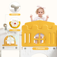 Scivolo per bambini Garvee 8 in 1 con struttura per arrampicata, telescopio, canestro da basket, tunnel per bambini da 1 a 3 anni, stabile, ecologico, design moderno