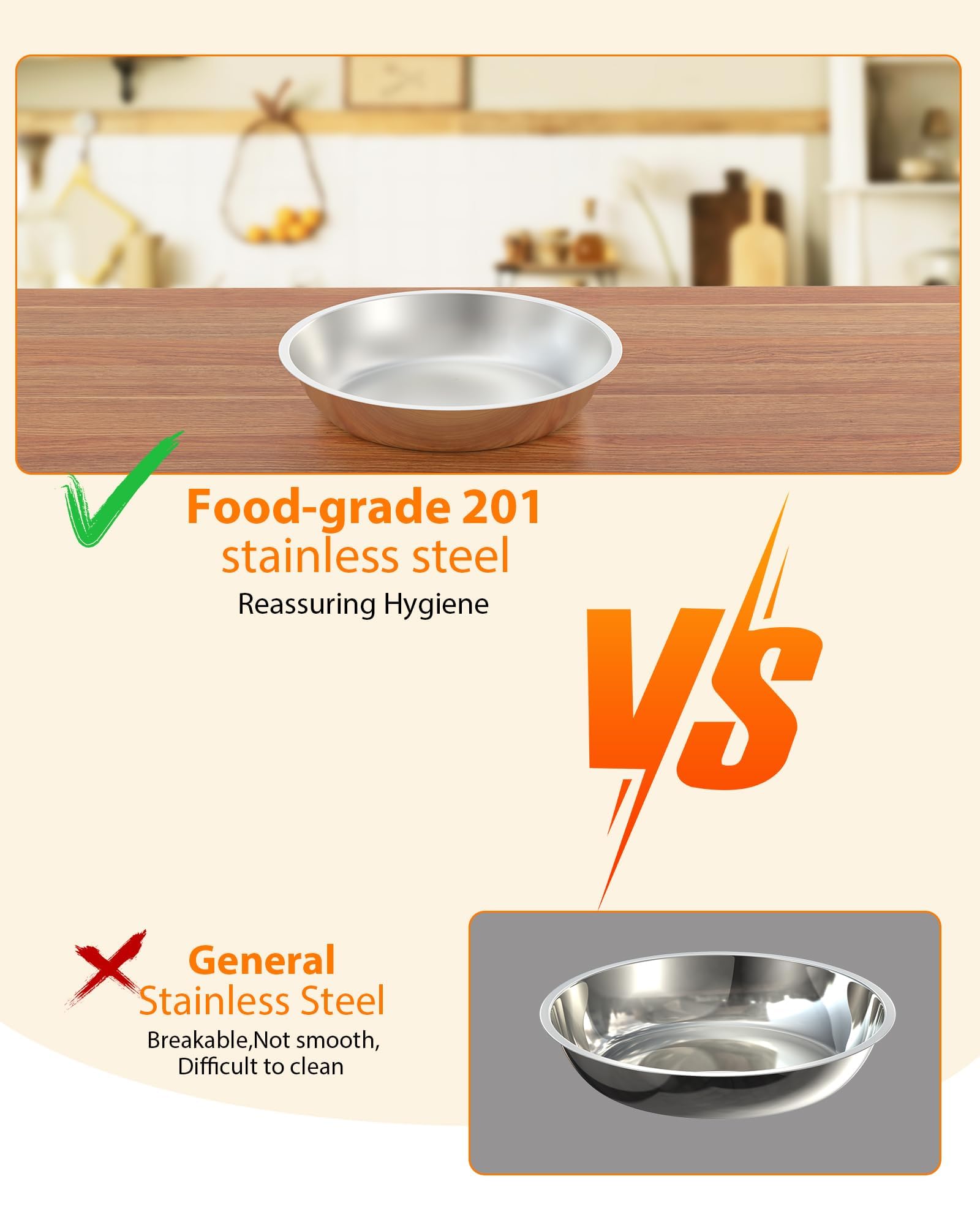 Chafing Dishes rotondi Garvee, set da 6, 5QT, posate da buffet in acciaio inossidabile, scaldavivande con coperchi, cucchiai, pinze per catering, feste, matrimoni, argento