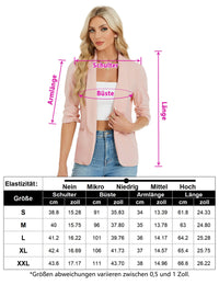 Blazer da donna Garvee sportivo elegante aperto davanti casual albicocca L per primavera ed estate