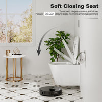 Garvee WC Sospeso Senza Bordo Di Scarico, Ceramica Resistente, Bagno Ospiti, 53 cm, Bianco