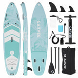 Garvee Tavola da Paddle Gonfiabile 10'6 x 320 cm Foglia di Palma, PVC Militare, Design Largo, Antiscivolo, Kit Completo, per Principianti e Avventure Acquatiche
