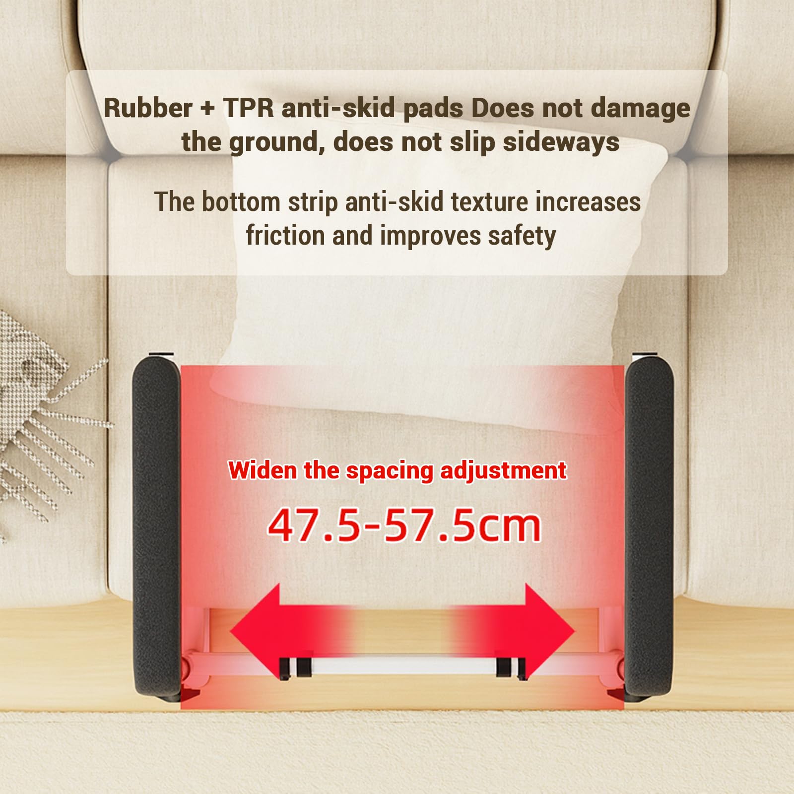 Garvee, supporto per stare in piedi per anziani, supporto per sollevare divani e poltrone, altezza regolabile in 6 posizioni, acciaio al carbonio, bianco, soggiorno e assistenza