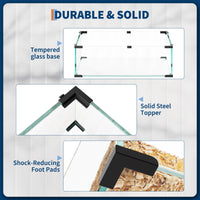 Gabbia per criceti Garvee Large a 3 piani con ruota per esercizi, cibo e acqua, fondo in vetro per criceti nani e gerbilli, casa e parco giochi, 22,83"x15"x21,25", robusta e ben ventilata