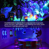 Garvee 2 x Foco LED Blacklight UV 30W, impermeabile IP66, 150 LED luce nera per feste, bar, decorazioni di Halloween, illuminazione fluorescente