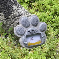 Garvee Paw Print Pet Lapide commemorativa per gatti in resina realistica per giardino, interni ed esterni, angelo, regalo di condoglianze