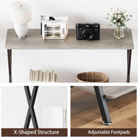 Tavolo consolle stretto Garvee, 2 ripiani, stile industriale, legno MDF e metallo, per soggiorno e corridoio, 84,5 cm di lunghezza x 30 cm di larghezza x 80 cm di altezza, nero
