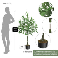 Albero di eucalipto Garvee regolabile da 4 piedi – Tronco in PE, pianta artificiale che non richiede manuale per ufficio, soggiorno e area reception