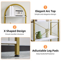 Scaffale curvo Garvee a 5 ripiani con struttura in metallo per soggiorno e ufficio, design moderno, robusto, salvaspazio, truciolato, antigraffio