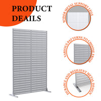 Garvee Recinzione in metallo per la privacy, 72"x47", antiruggine, resistente alle intemperie, con verniciatura a polvere, a 3 pannelli, autoportante, per giardino, terrazza, balcone