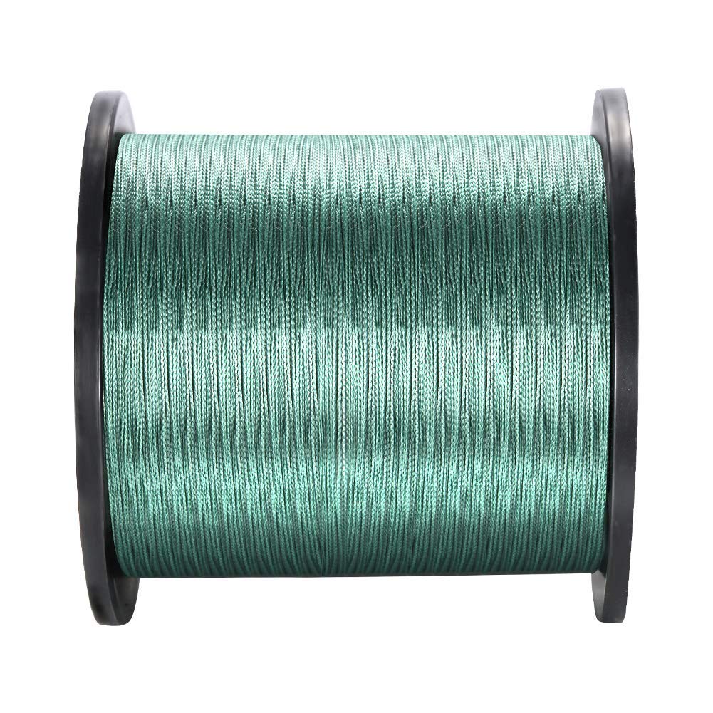Garvee Línea De Pesca Trenzada 4 Hebras 100% PE Verde Oscuro 500m 30Lb/40Lb Para Lubina, Trucha, Salmón