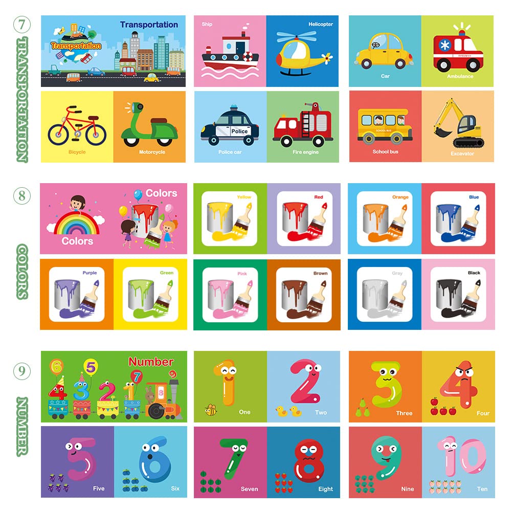 Set di libri didattici in tessuto per bambini Garvee, 12 pezzi, cotone, lavabili, morbidi, atossici, per neonati e bambini piccoli, educazione precoce, regalo, 10,5x10,5 cm