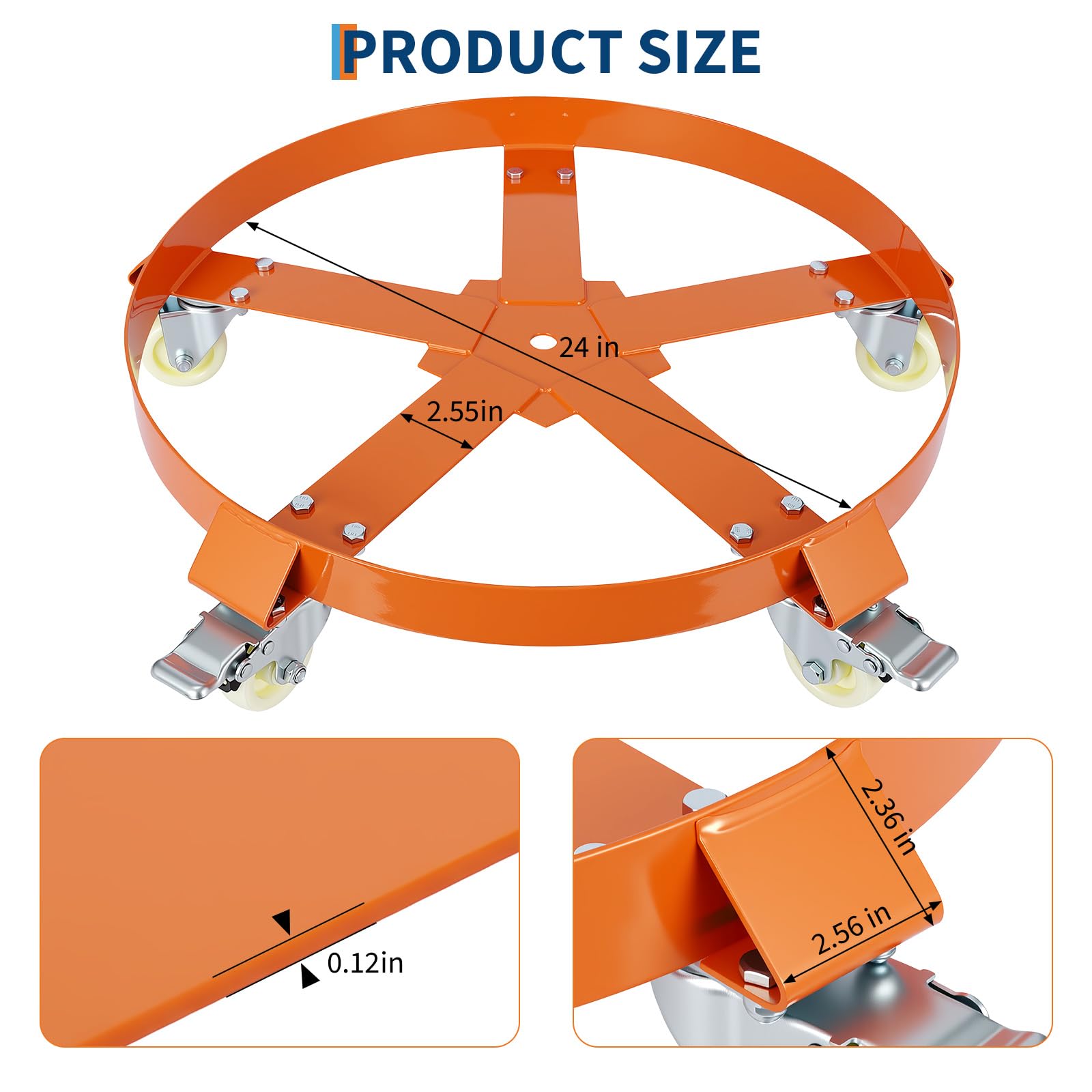 Carrello Portabottiglie Garvee da 55 Galloni per Festa del Papà - Telaio Acciaio Antiribaltamento, Freni, Ruote Girevoli, 1250 lb, Zincato Industriale