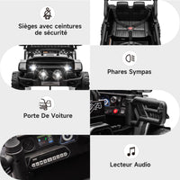 Garvee 12V Auto elettrica per bambini nera con LED e funzione Bluetooth per feste di compleanno, parchi e campi da gioco