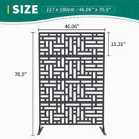 Garvee Recinzione decorativa in metallo per giardino, 72" H, antiruggine, alluminio, forme geometriche, per cortile e piscina