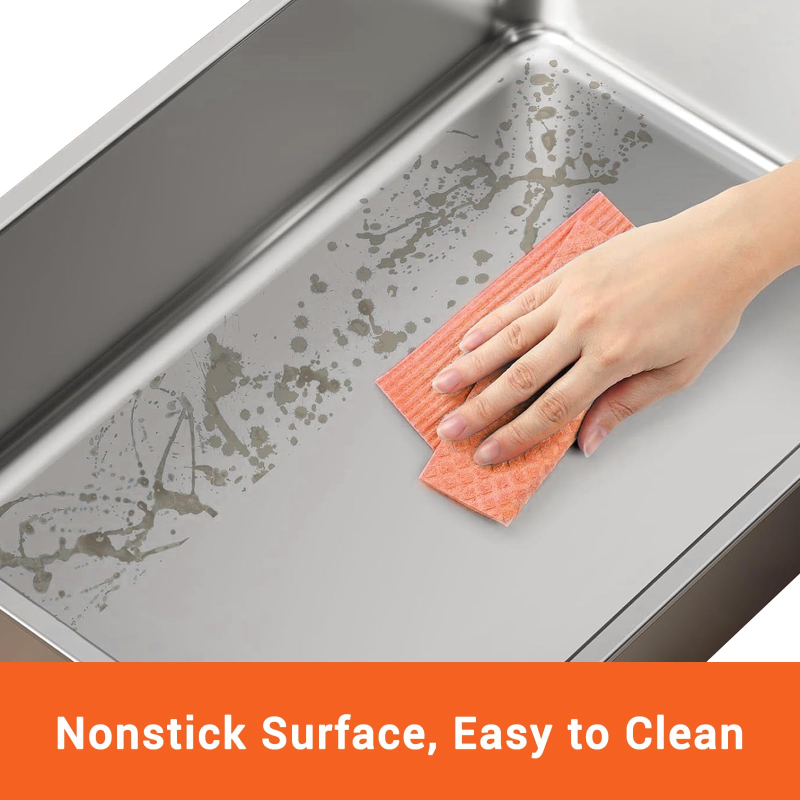 Lettiera per gatti Garvee in acciaio inox con coperchio, extra large, doppio ingresso, robusta, 60x40x39 cm, argento