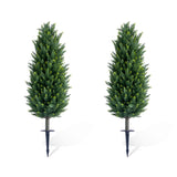 Garvee Albero Topiario Artificiale Cedro 110 cm Realistico Resistente ai Raggi UV Materiale PE Per Interni ed Esterni Verde - Cypress-2 Pack