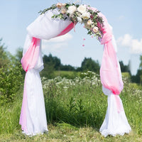 Garvee Chiffonvorhang Weiss Hellrosa - Weiches Knitterfestes Chiffon-Stoff Für Hochzeiten Events Fotoshootings