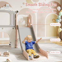 Garvee 8 in 1 Scivolo per bambini, parco giochi per interni ed esterni, con scala di arrampicata, canestro da basket, tavolo da disegno telescopico in HDPE, spazio di archiviazione per giardino