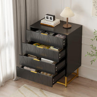Cassettiera Garvee a 4 cassetti con gambe in metallo per soggiorno e camera da letto, 32 pollici, moderna, cassetti in tessuto, robusta