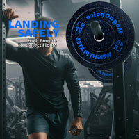 Set di dischi in gomma da 2" Garvee da 45 libbre con anello in acciaio, ammortizzanti per casa e palestra, pesi colorati