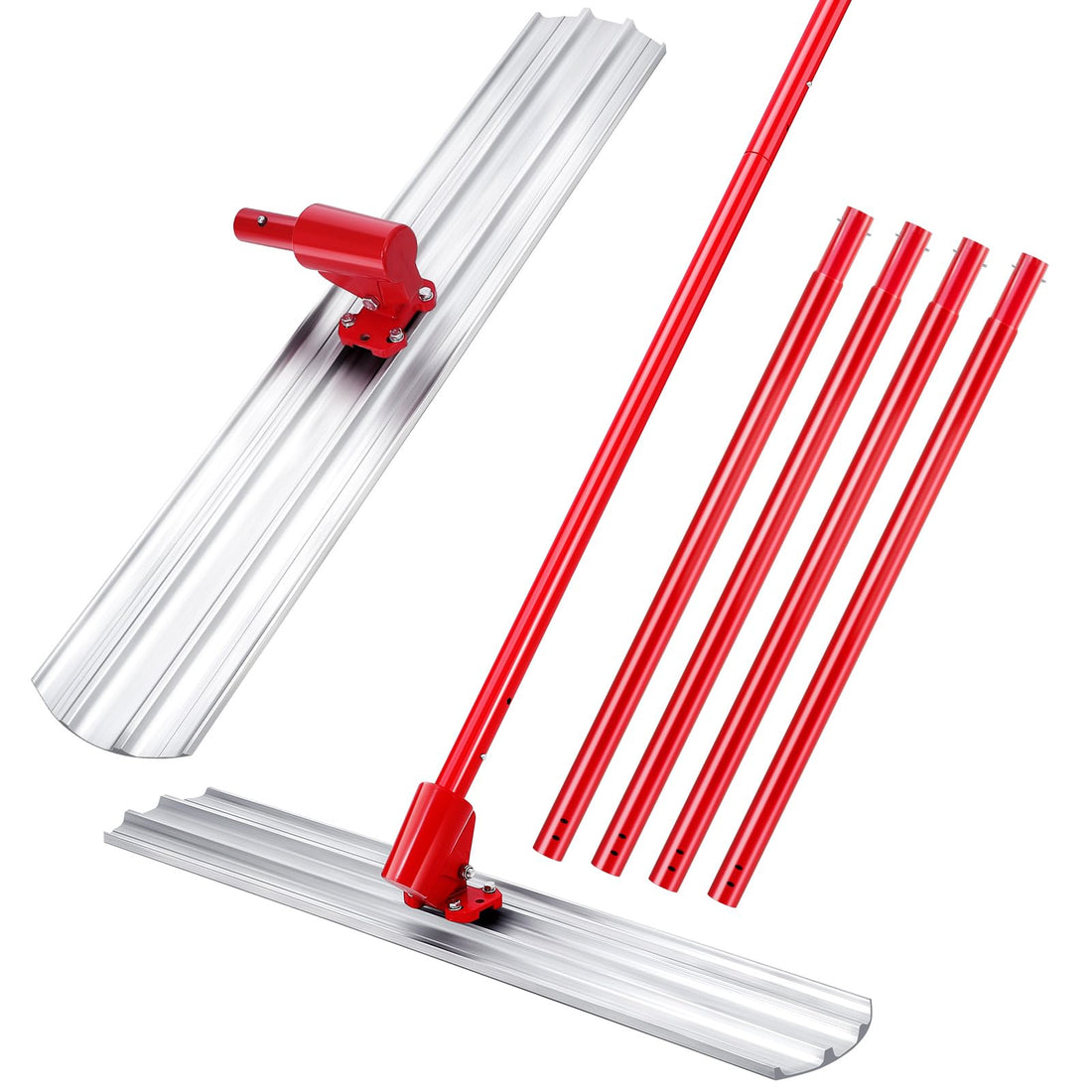 Kit Frattazzo Magnesio Garvee 46"x8" per Lisciatura Calcestruzzo - Angolo Regolabile, 4 Pali Telescopici, Ideale per Vialetti e Patii | Perfetto Regalo Festa del Papà